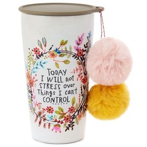 NATURAL LIFE Will Not Stress Stainless Steel Pom Pom Tumbler 15oz.
